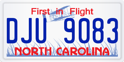 NC license plate DJU9083