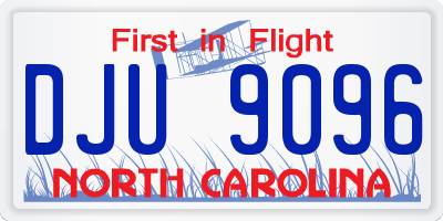 NC license plate DJU9096