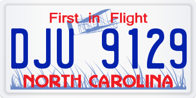NC license plate DJU9129