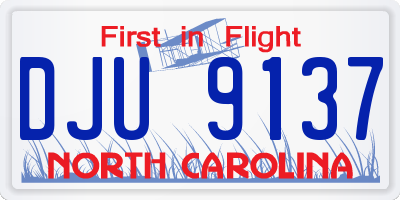 NC license plate DJU9137