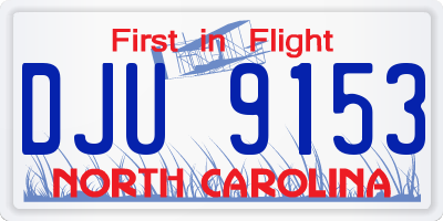 NC license plate DJU9153