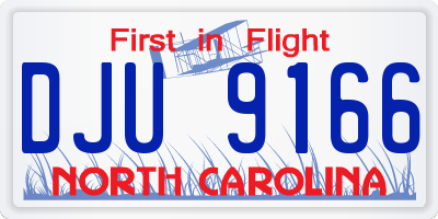 NC license plate DJU9166