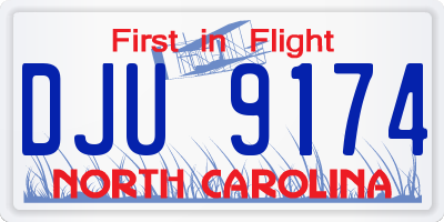 NC license plate DJU9174