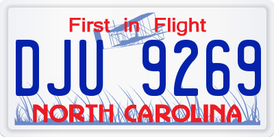 NC license plate DJU9269
