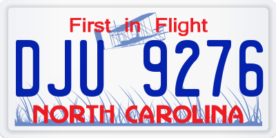 NC license plate DJU9276