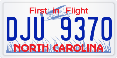 NC license plate DJU9370