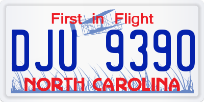 NC license plate DJU9390