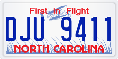 NC license plate DJU9411