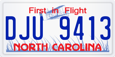 NC license plate DJU9413