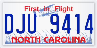 NC license plate DJU9414