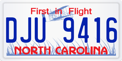 NC license plate DJU9416