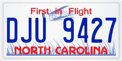 NC license plate DJU9427