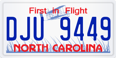 NC license plate DJU9449
