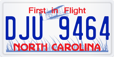 NC license plate DJU9464