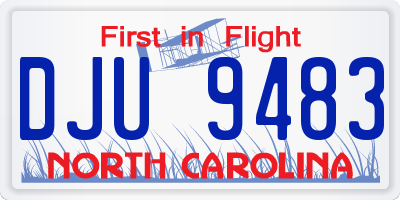 NC license plate DJU9483