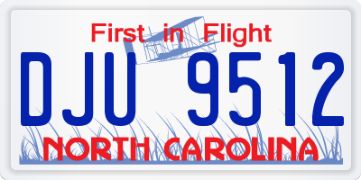NC license plate DJU9512