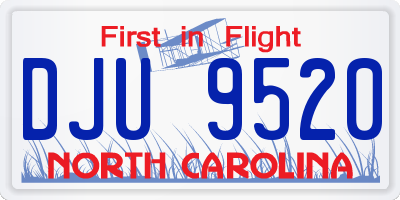 NC license plate DJU9520