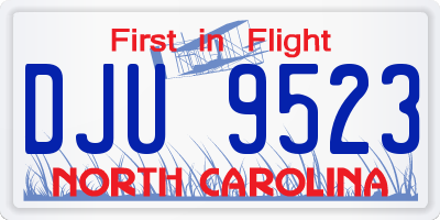 NC license plate DJU9523
