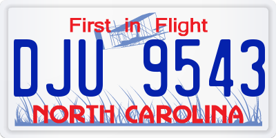 NC license plate DJU9543