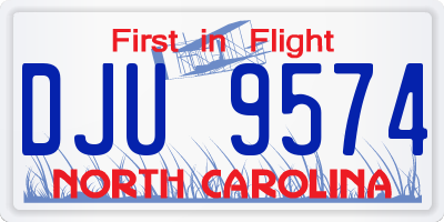 NC license plate DJU9574