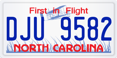 NC license plate DJU9582