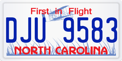 NC license plate DJU9583