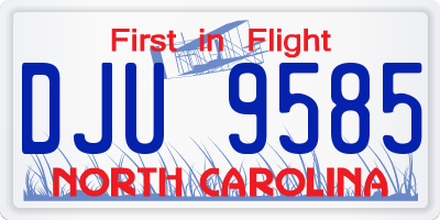 NC license plate DJU9585