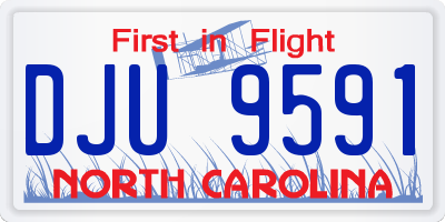 NC license plate DJU9591