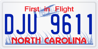 NC license plate DJU9611