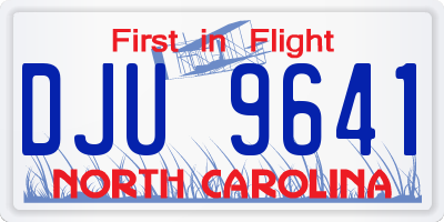 NC license plate DJU9641