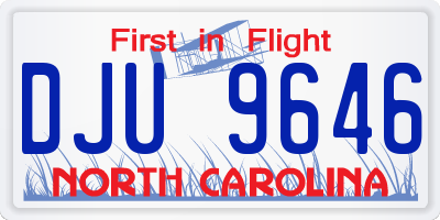 NC license plate DJU9646