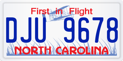 NC license plate DJU9678