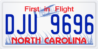 NC license plate DJU9696