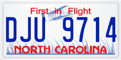NC license plate DJU9714