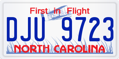 NC license plate DJU9723
