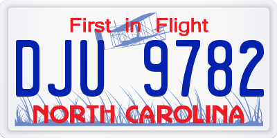 NC license plate DJU9782