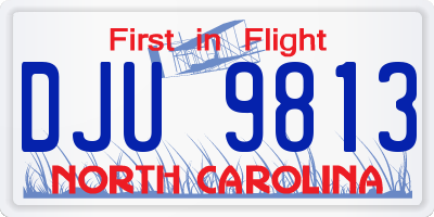 NC license plate DJU9813