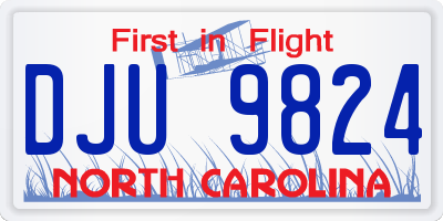 NC license plate DJU9824