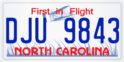 NC license plate DJU9843