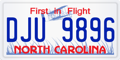 NC license plate DJU9896