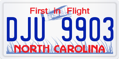 NC license plate DJU9903