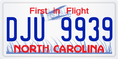 NC license plate DJU9939