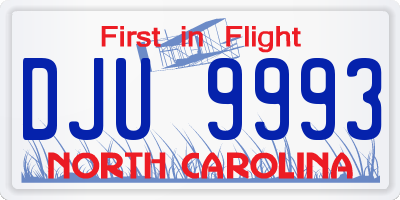 NC license plate DJU9993