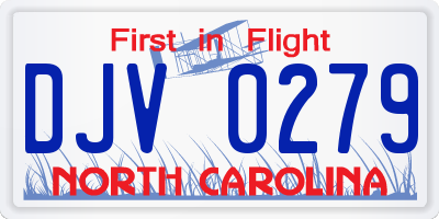 NC license plate DJV0279