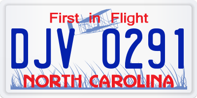 NC license plate DJV0291