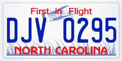 NC license plate DJV0295