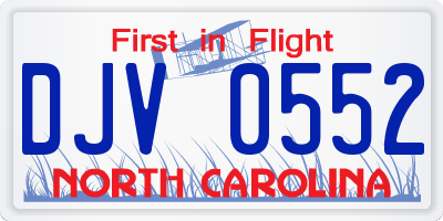 NC license plate DJV0552