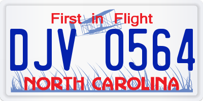 NC license plate DJV0564