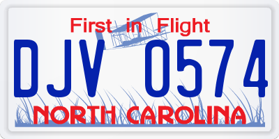 NC license plate DJV0574
