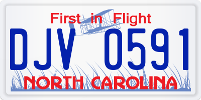 NC license plate DJV0591